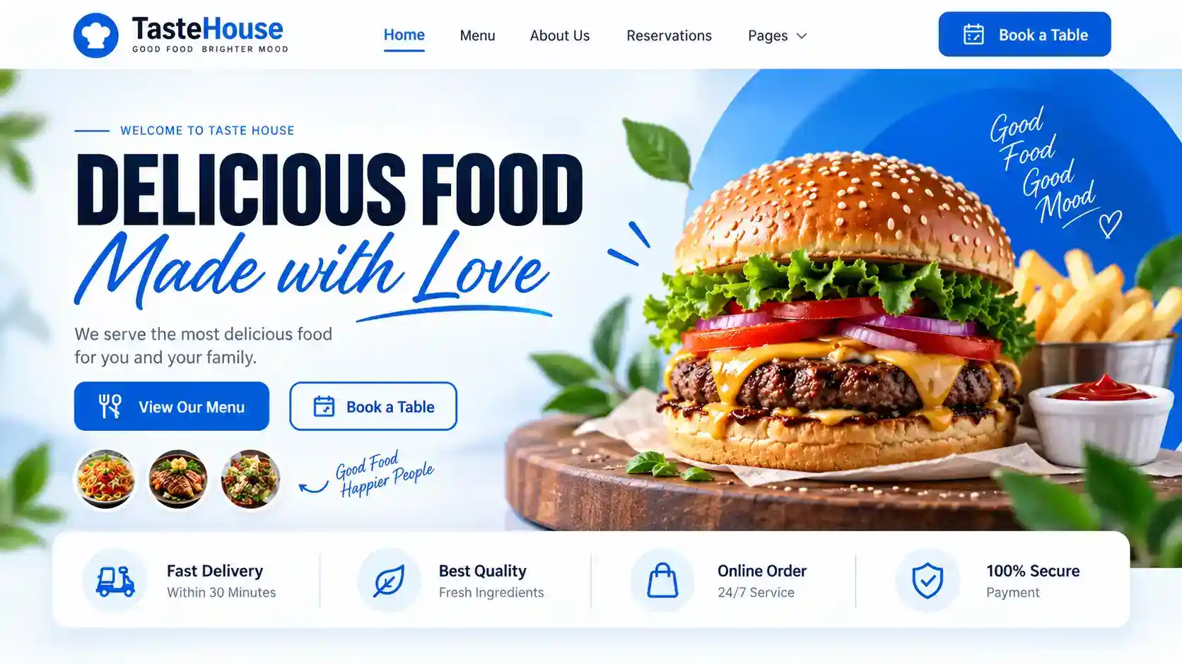 Restaurant website project preview